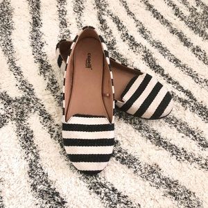 Woven Black & White Flats